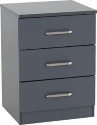 Rackhams Dakota 2 Door Double Wardrobe 4 Piece Bedroom Set - Dark Grey - thumbnail 6