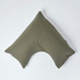 Rackhams French Flax Linen V Shaped Pillowcase - Dark Grey - thumbnail 2