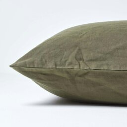 Rackhams French Flax Linen V Shaped Pillowcase - Dark Grey - thumbnail 3