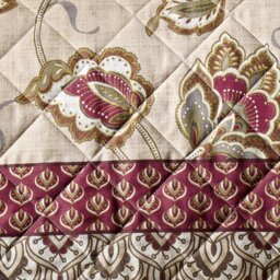 Rackhams Kashmir Paisley Floral Reversible Quilted Bedspread - Natural - thumbnail 2