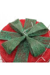 Rackhams 4Pcs Round Christmas Gift Boxes with LED Light Bowknot Decor - Red - thumbnail 3