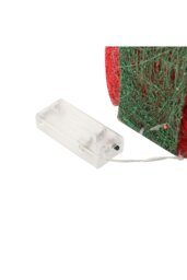 Rackhams 4Pcs Round Christmas Gift Boxes with LED Light Bowknot Decor - Red - thumbnail 5