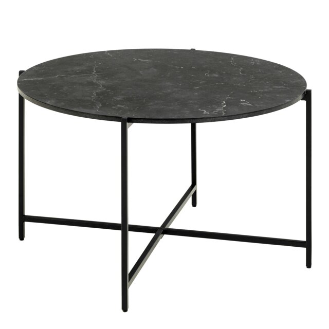 Rackhams Lamoine Round Coffee Table in Matt Black - Matt Black - Black - 70 - image 1