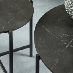 Rackhams Lamoine Round Coffee Table in Matt Black - Matt Black - Black - 70 - thumbnail 5