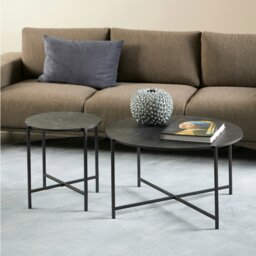 Rackhams Lamoine Round Coffee Table in Matt Black - Matt Black - Black - 70 - thumbnail 3