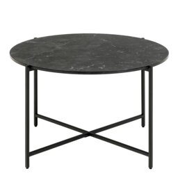 Rackhams Lamoine Round Coffee Table in Matt Black - Matt Black - Black - 70 - thumbnail 2