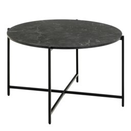 Rackhams Lamoine Round Coffee Table in Matt Black - Matt Black - Black - 70
