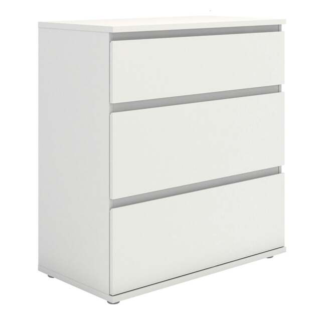 Rackhams Nova Chest of 3 Drawers in Oak - White - Matt - Melamine - image 1