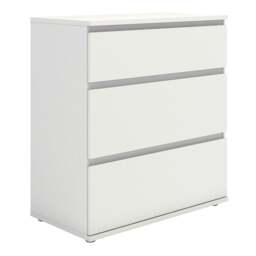 Rackhams Nova Chest of 3 Drawers in Oak - White - Matt - Melamine