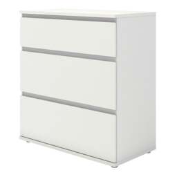 Rackhams Nova Chest of 3 Drawers in Oak - White - Matt - Melamine - thumbnail 3