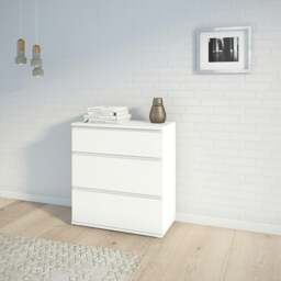Rackhams Nova Chest of 3 Drawers in Oak - White - Matt - Melamine - thumbnail 5