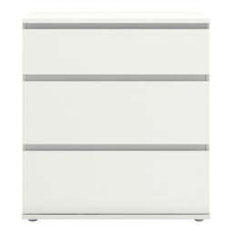 Rackhams Nova Chest of 3 Drawers in Oak - White - Matt - Melamine - thumbnail 2