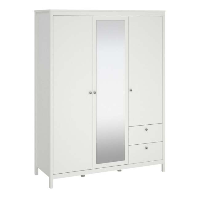 Rackhams Madrid Wardrobe with 2 doors + 1 mirror door + 2 drawers White - White - Malemine - 1 - image 1