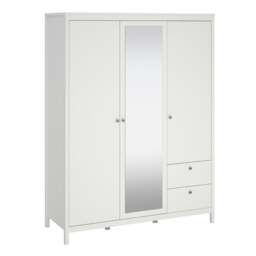 Rackhams Madrid Wardrobe with 2 doors + 1 mirror door + 2 drawers White - White - Malemine - 1 - thumbnail 1