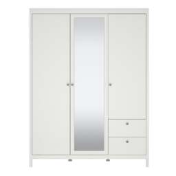 Rackhams Madrid Wardrobe with 2 doors + 1 mirror door + 2 drawers White - White - Malemine - 1 - thumbnail 2