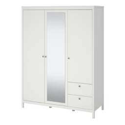 Rackhams Madrid Wardrobe with 2 doors + 1 mirror door + 2 drawers White - White - Malemine - 1 - thumbnail 3
