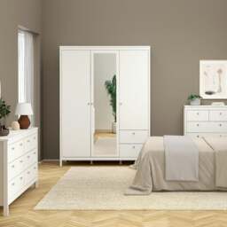 Rackhams Madrid Wardrobe with 2 doors + 1 mirror door + 2 drawers White - White - Malemine - 1 - thumbnail 6