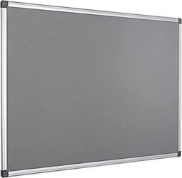Rackhams 900 x 600mm Aluminium Frame Notice Pin Board - Felt Notice Board Bulletin Frame for Office, School, Bedroom, Memo, and Home - Grey - thumbnail 1