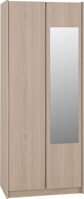 Rackhams Paris 2 Door Double Mirrored Wardrobe - Smoked Ash - image 1