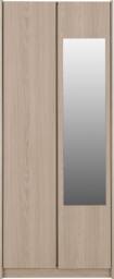 Rackhams Paris 2 Door Double Mirrored Wardrobe - Smoked Ash - thumbnail 2