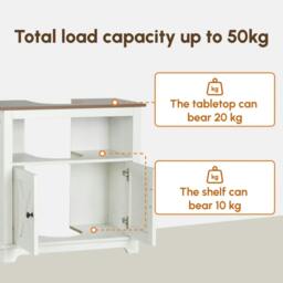 Rackhams Under Sink Cabinet Bathroom Vanity Unit with Double Doors and Storage Shelves, 60 x 30 x 60cm, White - thumbnail 4