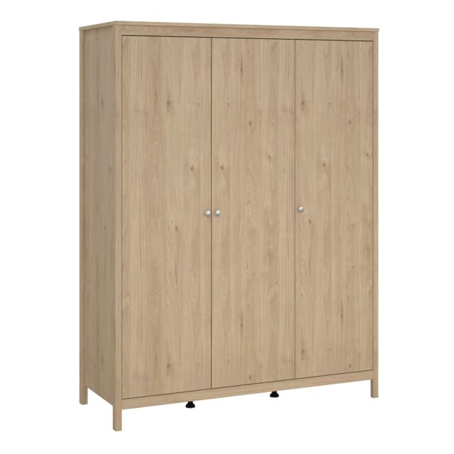 Rackhams Madrid Wardrobe with 3 Doors in Jackson Hickory Oak - Brown - Malemine - 1 - image 1