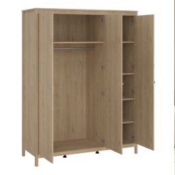 Rackhams Madrid Wardrobe with 3 Doors in Jackson Hickory Oak - Brown - Malemine - 1 - thumbnail 5