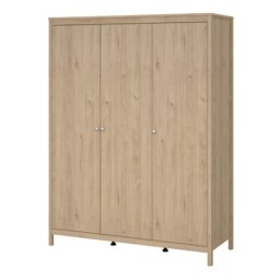 Rackhams Madrid Wardrobe with 3 Doors in Jackson Hickory Oak - Brown - Malemine - 1 - thumbnail 3