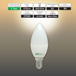 Rackhams E14 Edison Screw LED Candle 4.7W Energy Saving Light Bulbs - Pack of 3 - thumbnail 2