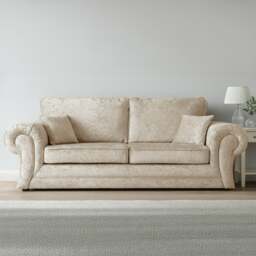 Rackhams Chelsea Crushed Velvet Full Back 3 Seater - Mink - thumbnail 1