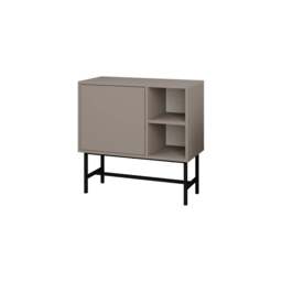 Rackhams Storage Cabinet Push-to-Open Door Sideboard, Open Shelf,Metal Leg, Easy Assembly, Living-Dining Room - Mocha Grey - thumbnail 4