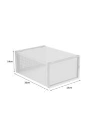 Rackhams 12Pcs Plastic Stackable Shoe Storage Box Organiser - White - One Size - thumbnail 3