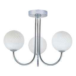 Rackhams Modern Polished Chrome Plated Ceiling Light Fitting with Swirl Glass - thumbnail 1