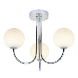 Rackhams Modern Polished Chrome Plated Ceiling Light Fitting with Swirl Glass - thumbnail 4