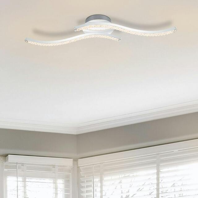 Rackhams Kenworth 2 Light Integrated LED Wavy Ceiling Light - Chrome - image 1