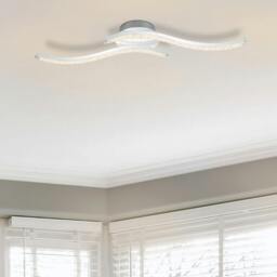Rackhams Kenworth 2 Light Integrated LED Wavy Ceiling Light - Chrome