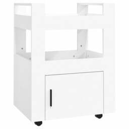 Rackhams Kitchen Trolley White 60x45x80 cm Engineered Wood - thumbnail 2