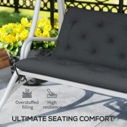 Rackhams 3 Seater Bench Pad, Garden Chair Cushion with Back and Ties for Indoor and Outdoor Use, 98 x 150 cm, Black - thumbnail 5