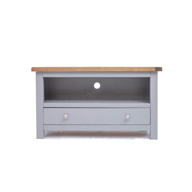 Rackhams Mirano Grey 1 Drawer TV Cabinet Chrome Knob - Grey - image 1