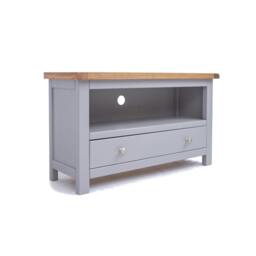 Rackhams Mirano Grey 1 Drawer TV Cabinet Chrome Knob - Grey - thumbnail 2