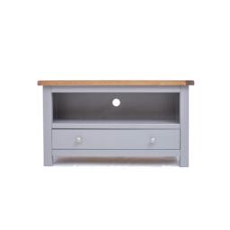 Rackhams Mirano Grey 1 Drawer TV Cabinet Chrome Knob - Grey - thumbnail 1