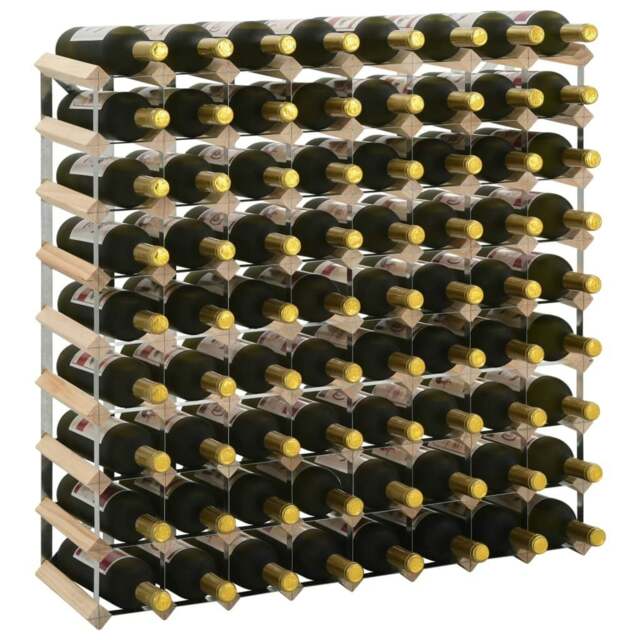 Rackhams Wine Rack for 72 Bottles Solid Pinewood