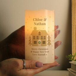 Rackhams Personalised Festive Village LED Candle - thumbnail 4
