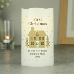 Rackhams Personalised Festive Village LED Candle - thumbnail 1