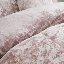 Rackhams Crushed Velvet Duvet Cover Set - Silver - Double - thumbnail 4