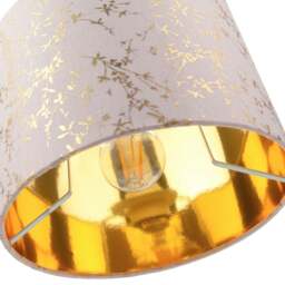 "Rackhams Modern Soft Pink Cotton Fabric 10"" Lamp Shade with Gold Foil Floral Decoration" - thumbnail 5
