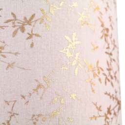 "Rackhams Modern Soft Pink Cotton Fabric 10"" Lamp Shade with Gold Foil Floral Decoration" - thumbnail 4