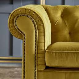 Rackhams Ashbourne Chesterfield Plush Velvet 3 Seater - Teal - thumbnail 2