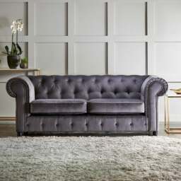 Rackhams Ashbourne Chesterfield Plush Velvet 3 Seater - Teal - thumbnail 6