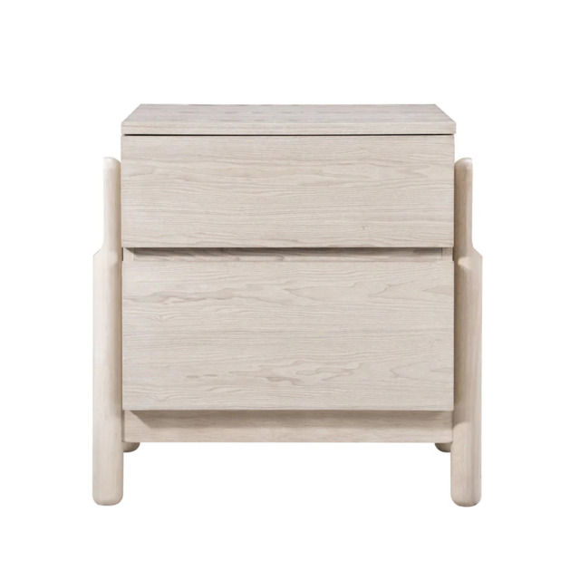 Rackhams Whisper Whitewash Oak Wood Bedside Table by Twenty10 Designs  - Oak White Wash - image 1